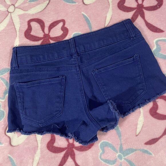 Y2k Refuge Size 4 Royal Blue Fringe Short Shorts - Picture 3 of 5